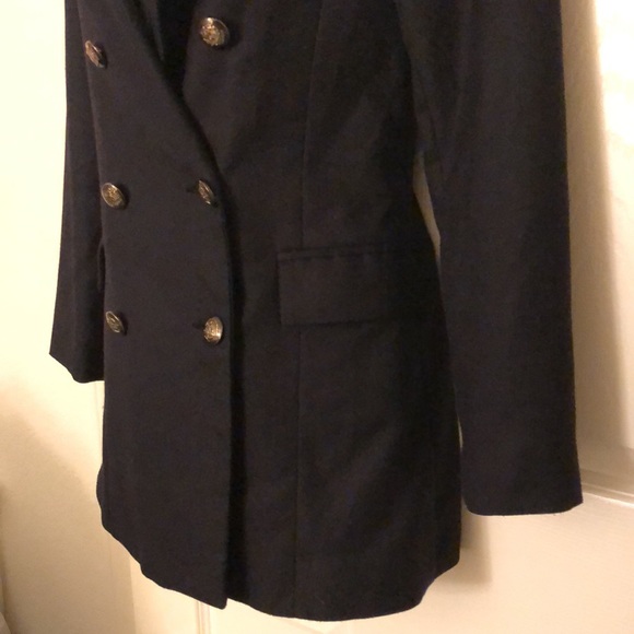 Adorable Black Pea Coat Style Blazer - Picture 6 of 17